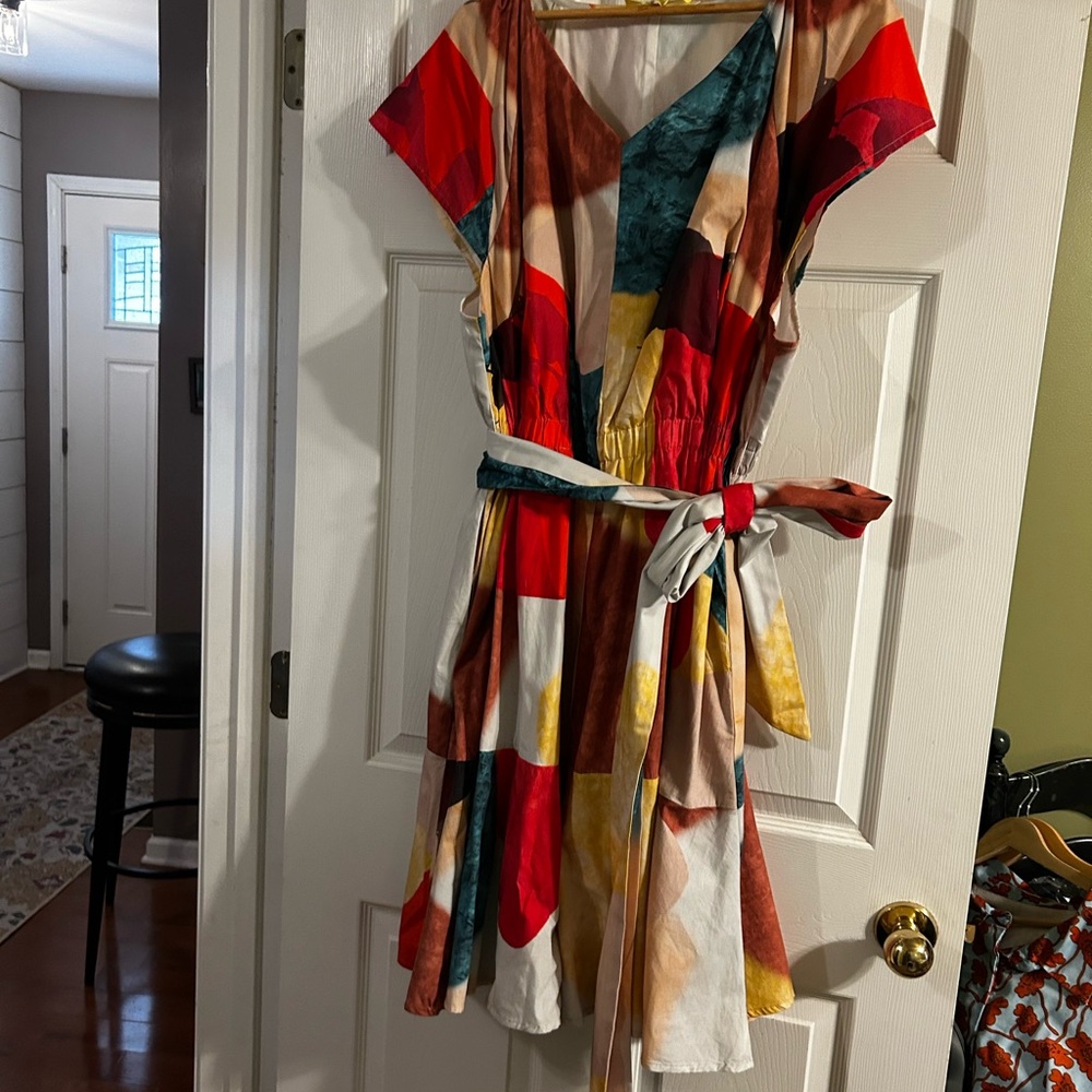 eShakti Multicolor Patchwork Mini Dress